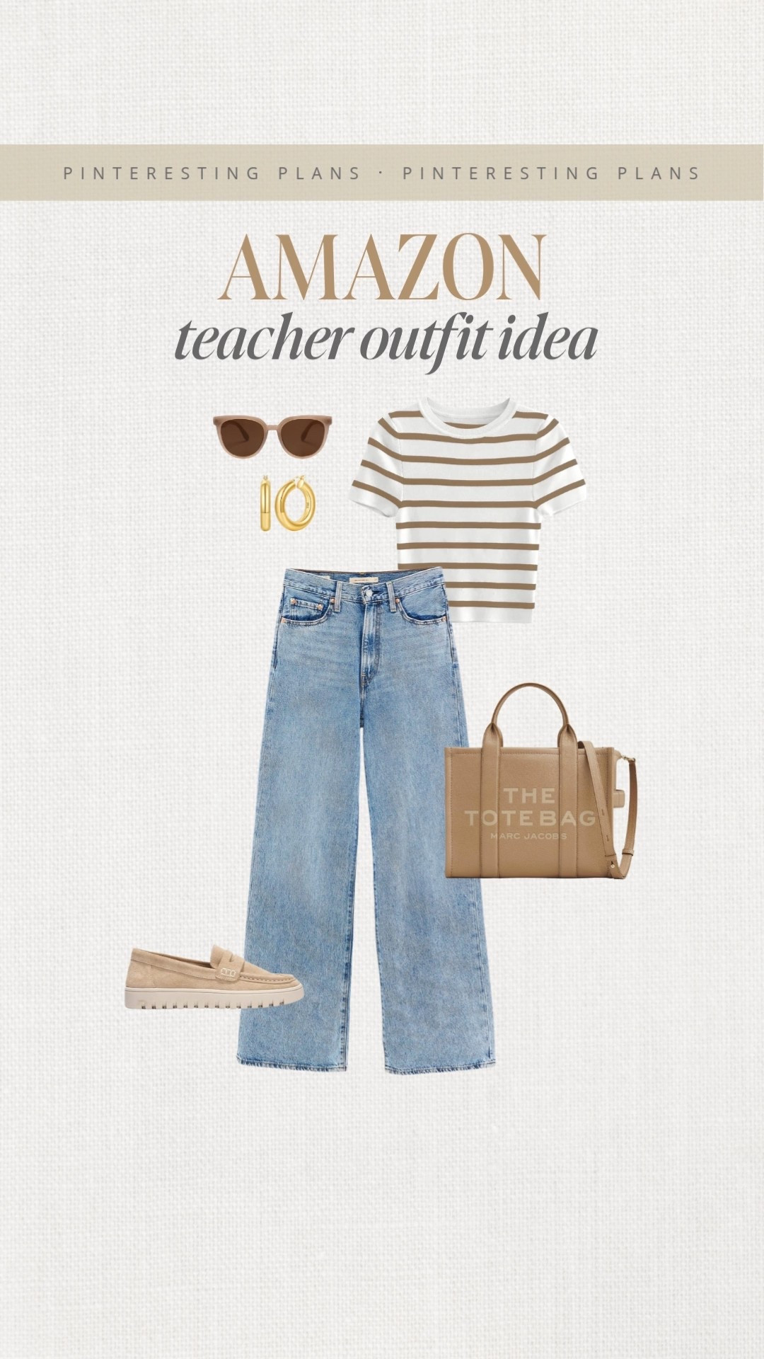 Amazon teacher outfit idea 🙌🏻🙌🏻

Back to school teacher outfit .  Jeans, denim, striped tee shirt, tote bag, flat loafers

#LTKSeasonal #LTKStyleTip #LTKWorkwear