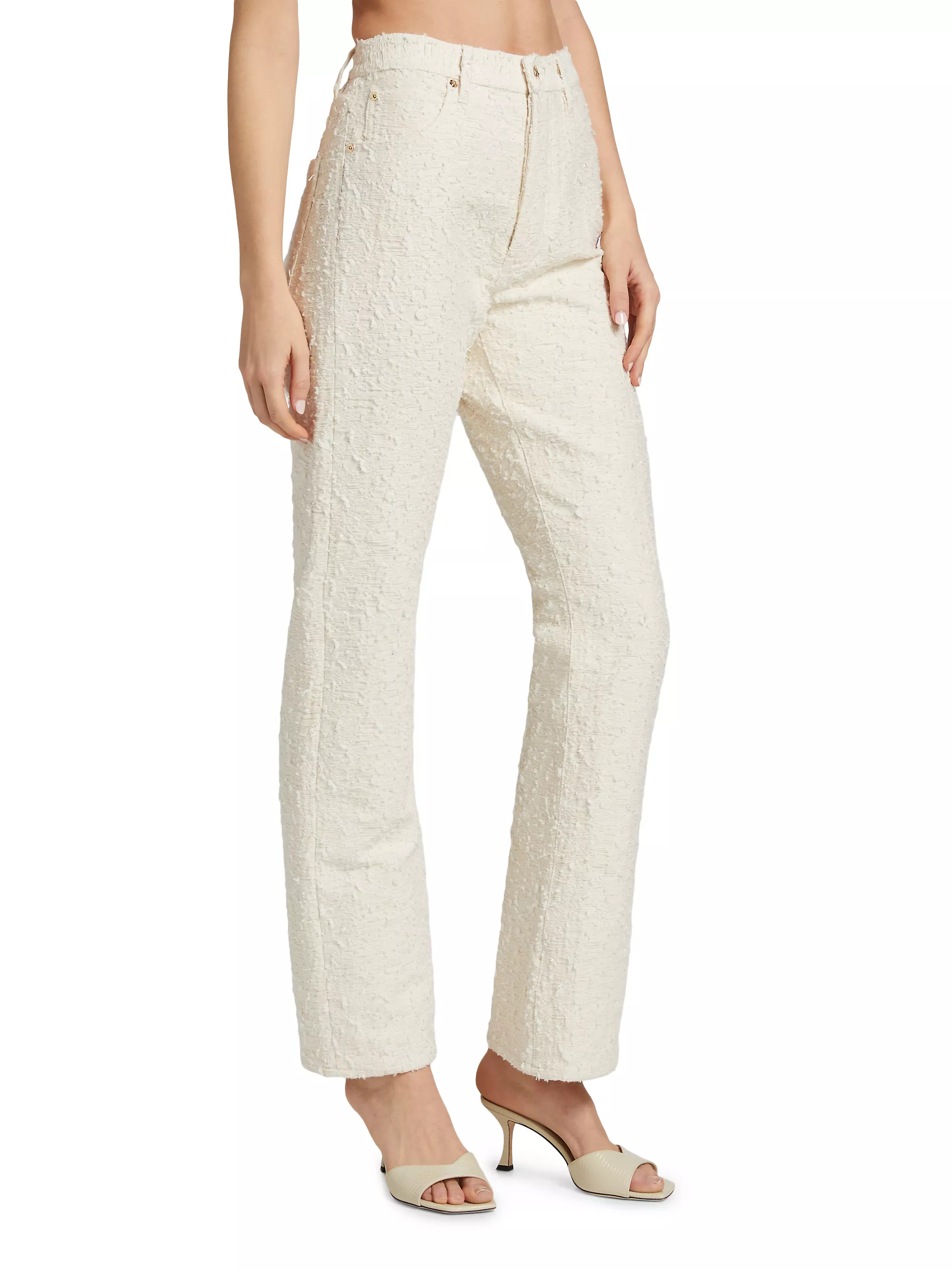 The Jacquard Vertical Cotton Barrel Pants | Saks Fifth Avenue
