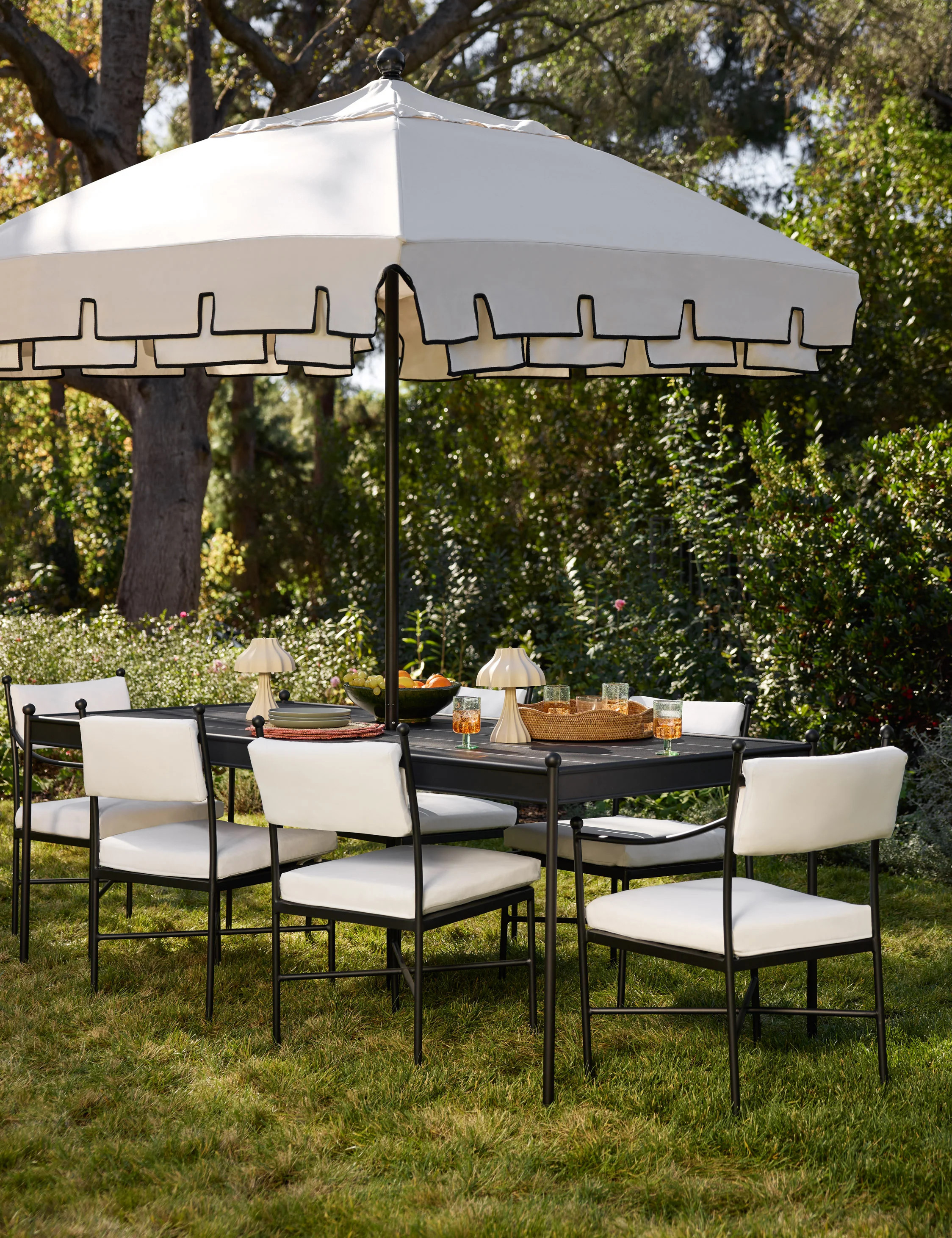 Leni Outdoor Dining Table, Black | Lulu and Georgia 