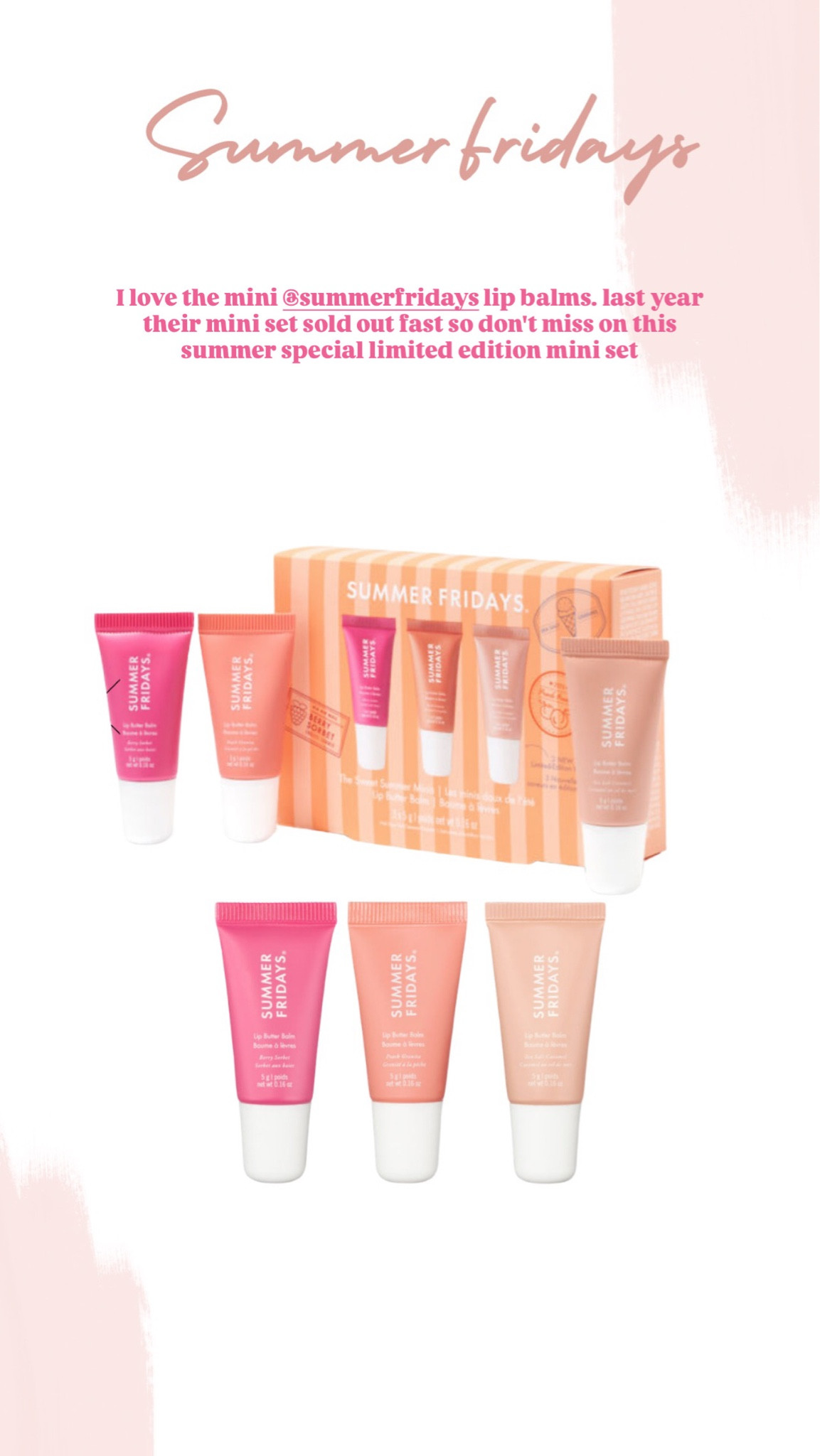 mini summer friday lip balms set 