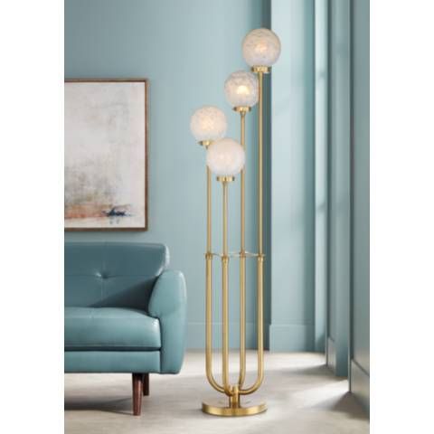 Possini Euro Candida Warm Gold 4-Light Floor Lamp | LampsPlus.com