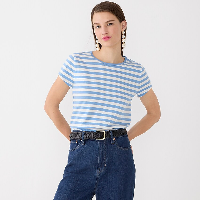 Slim-fit organic slub cotton T-shirt in stripe | J. Crew US