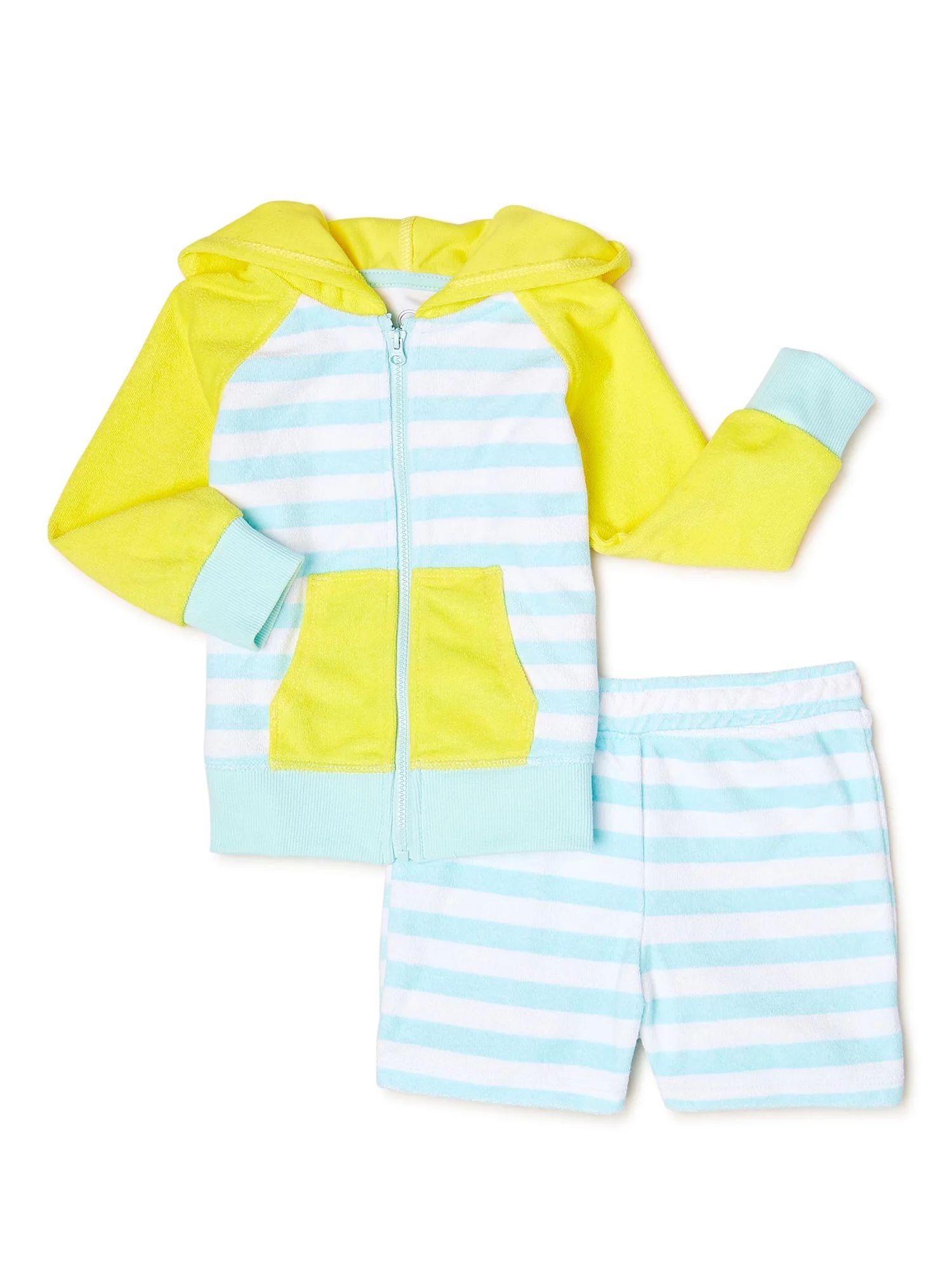 Wonder Nation Baby and Toddler French Terry Swim Cover Up, 2-Piece, Sizes 12M-5T | Walmart (US)