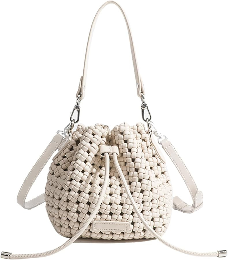 Fashion Bucket Tote Bag For Women, Crossbody Female Handbag Woven Silk bag Leisu... | Amazon (US)