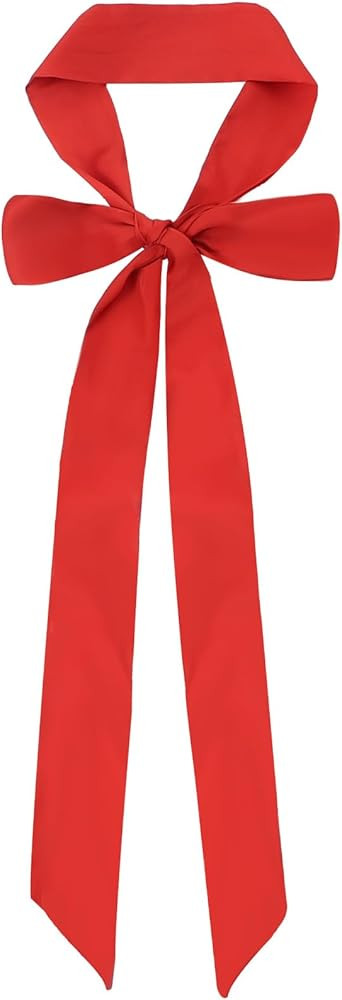 obmwang Solid Color Long Neckerchief Women Skinny Scarf Ribbon Scarf Satin Scarf Belts Sash Neckt... | Amazon (US)