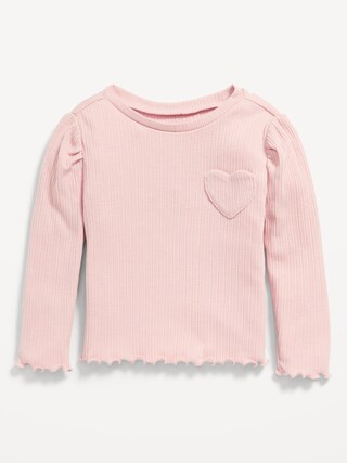 Long Puff-Sleeve Embroidered Heart T-Shirt for Toddler Girls | Old Navy (US)