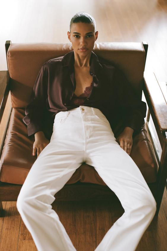 GOLD BUTTON SATIN EFFECT SHIRT | Zara US