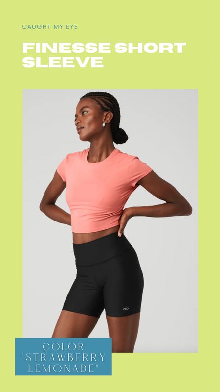 This strawberry lemonade color is so flattering and the cut of the tee feels so feminine. Need new workout clothes for gym inspo? Here ya go! 

#LTKfit #LTKSeasonal