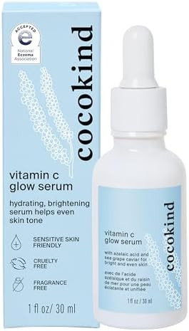 Cocokind Vitamin C Glow Serum with Azelaic Acid and Sea Grape Caviar for Bright and Even Skin, 1 ... | Amazon (US)