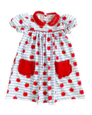 Apples and Stripes Knit Dress | Smockingbird Kids