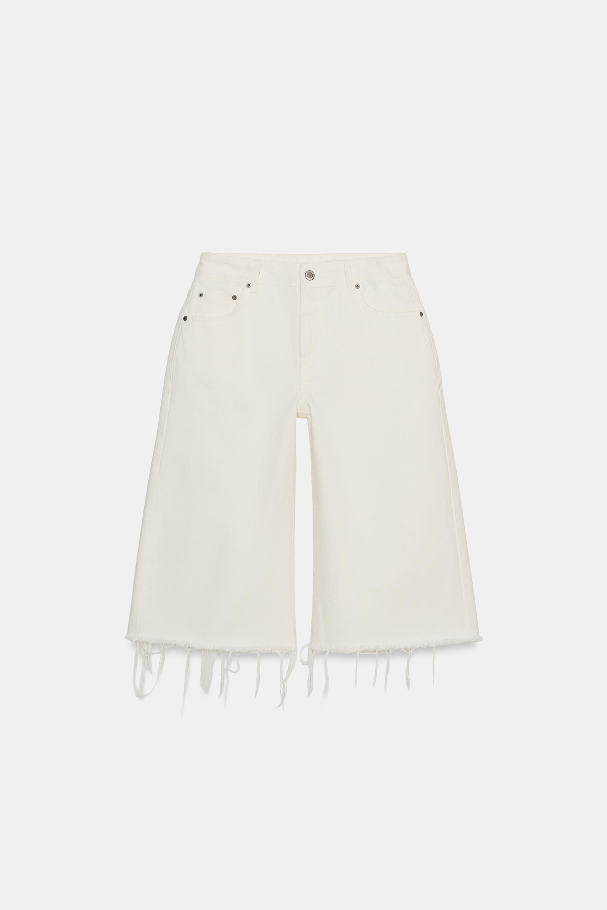 ZW COLLECTION FRAYED DENIM SHORTS | Zara US