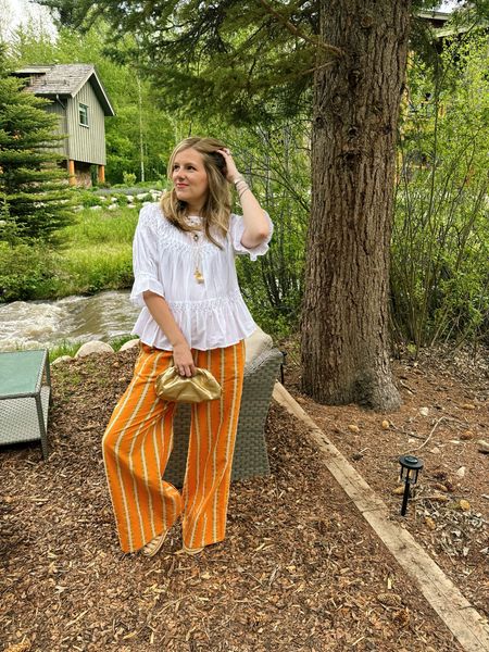 I’ve been living in these striped pants — thank you elastic waist! I can’t find these pants online anymore, so I’ve linked some similar options. 