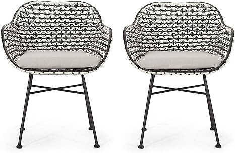 Christopher Knight Home 313699 Dining Chair, Beige + Black + White + Matte Black | Amazon (US)