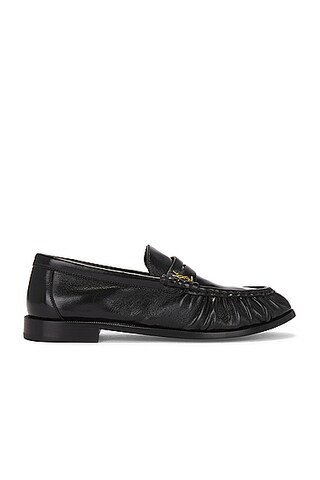 Saint Laurent Le Loafer Moccasin in Noir - Black. Size 36.5 (also in 39.5, 41, 39, 36, 35, 35.5, 40.5). | FWRD 