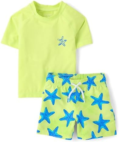 The Children's Place Baby Boys' and Toddler Short Sleeve Rashguard and Bottoms | Amazon (US)