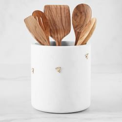 Williams Sonoma Honeycomb Marble Utensil Holder | Williams-Sonoma