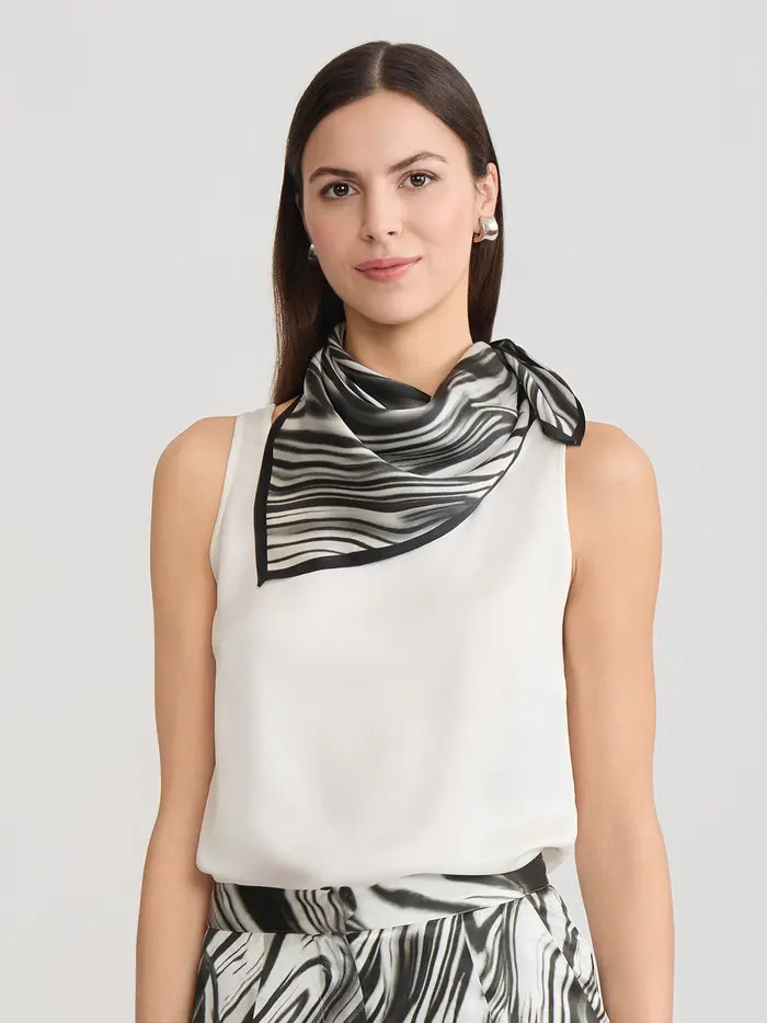 Misook Marble Print Silk Scarf | Nordstrom