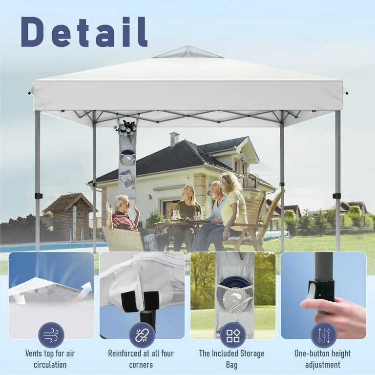 Summit Living 10 x 10 Ft Pop-up Canopy Tent Straight Legs Instant Canopy for Outside with Wheeled... | Walmart (US)