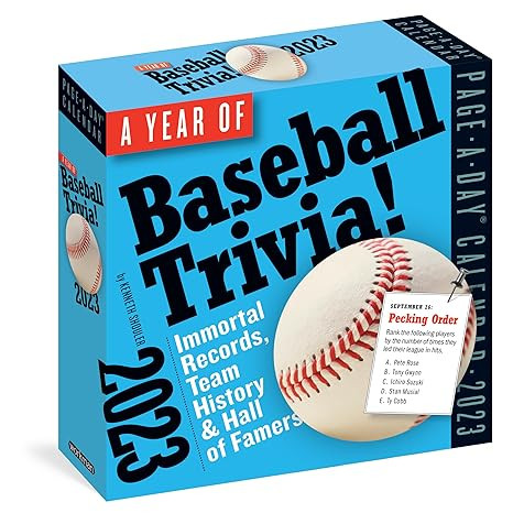 Year of Baseball Trivia! Page-A-Day Calendar 2023: Immortal Records, Team History & Hall of Famer... | Amazon (US)