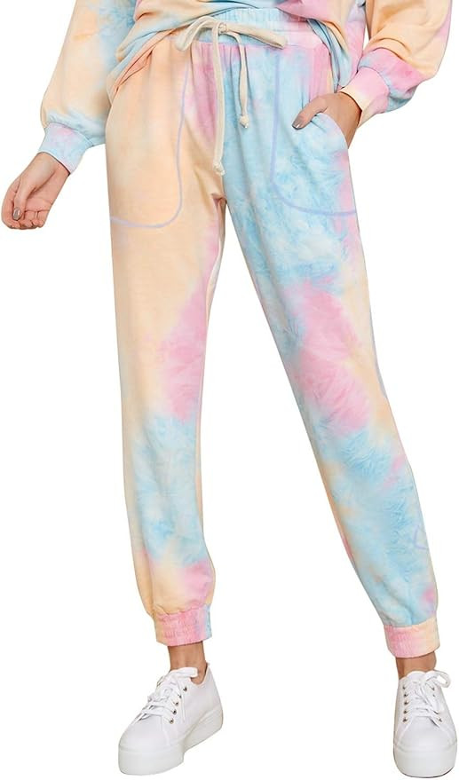 LookbookStore Women's Active Workout Joggers Drawstring Lounge Pants Sweatpants with Pocket | Amazon (US)