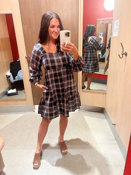 Plaid dress perfect for fall transition 