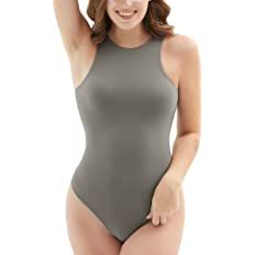 Amazon.com: C202 Bodysuit for Women Sexy Tops Racerback High Neck Thong Bodysuit Sleeveless Tank ... | Amazon (US)