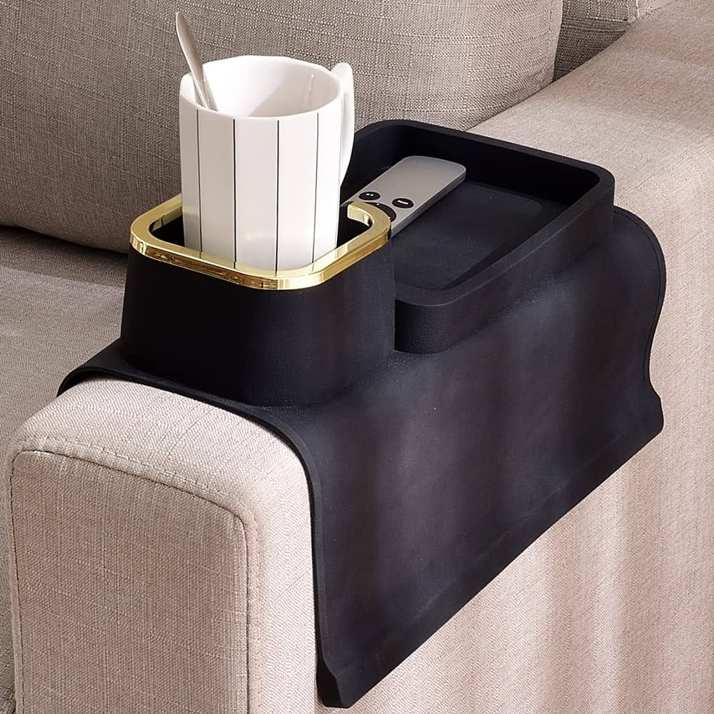 Couch Cup Holder Tray, Elimiko Silicone Anti-Spill and Anti-Slip Couch Drink Holder, Strong and W... | Amazon (US)