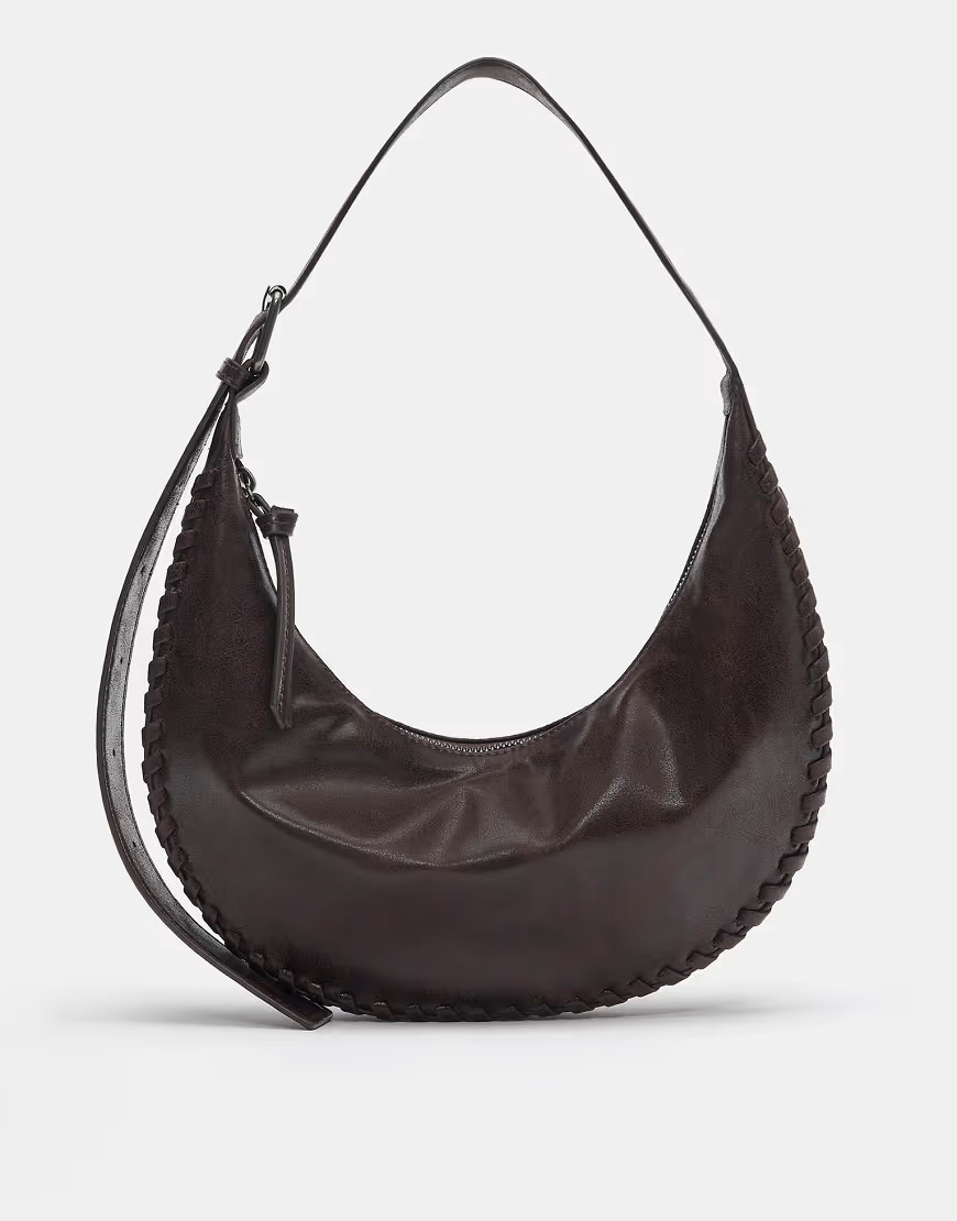 Pull&Bear - Sac porté épaule demi-lune - Marron-Brown | ASOS (Global)