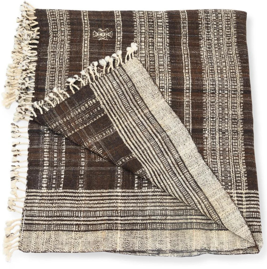 Indian Wool Throw | Mud | Brown Indian Wool | Boho Throw | Bedding | End of Bed Throw | One Affir... | Etsy (US)