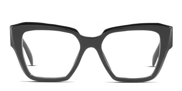 Prada PR 09ZV Shiny Black Eyeglasses | Includes FREE Rx Lenses | GlassesUSA