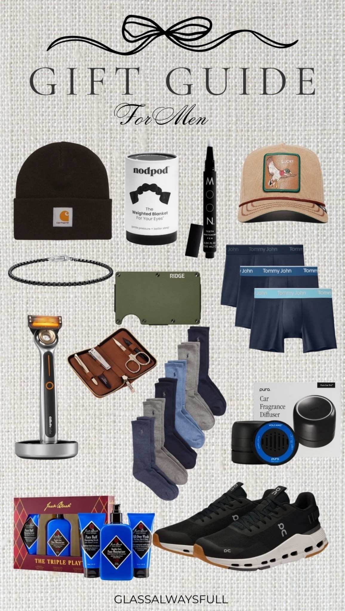 Gift guide for him, gifts for him, stocking stuffers for men, whitening pen, heated razor, wallet, eye mask,  Christmas gifts for men, men’s wallet, men’s socks, men’s underwear, men’s jewelry, men’s hat. 

#LTKGiftGuide #LTKMens #LTKHoliday