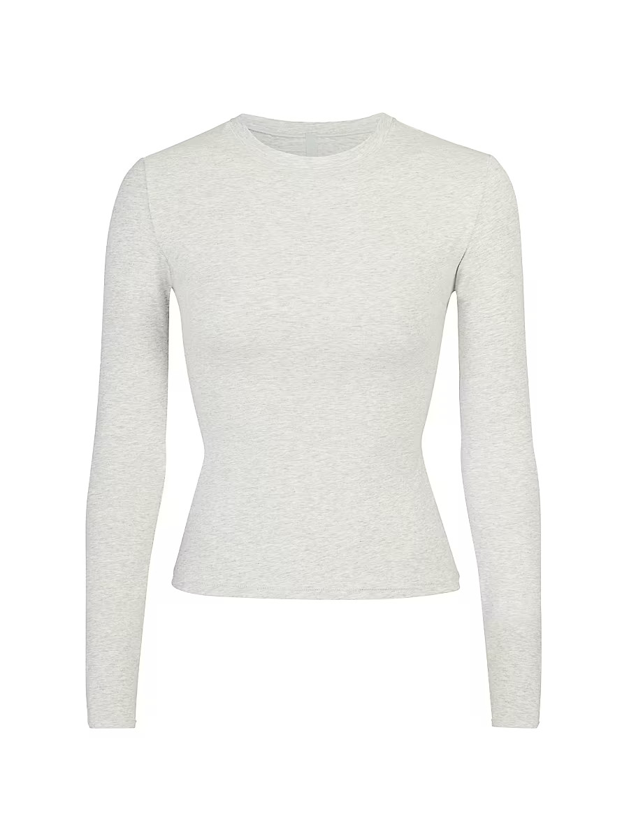 Women's Long Sleeve T-Shirt - Light Heather Grey - Size Medium | Saks Fifth Avenue
