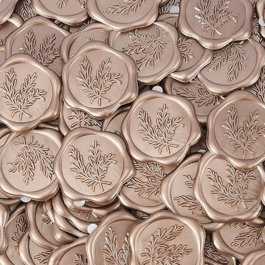 Rosemary Wax Seal Stickers - Envelope Seals for Wedding Invitation, Thank You Cards, Gift Wrapping and Bags - Champagne (50PCS) | Amazon (US)