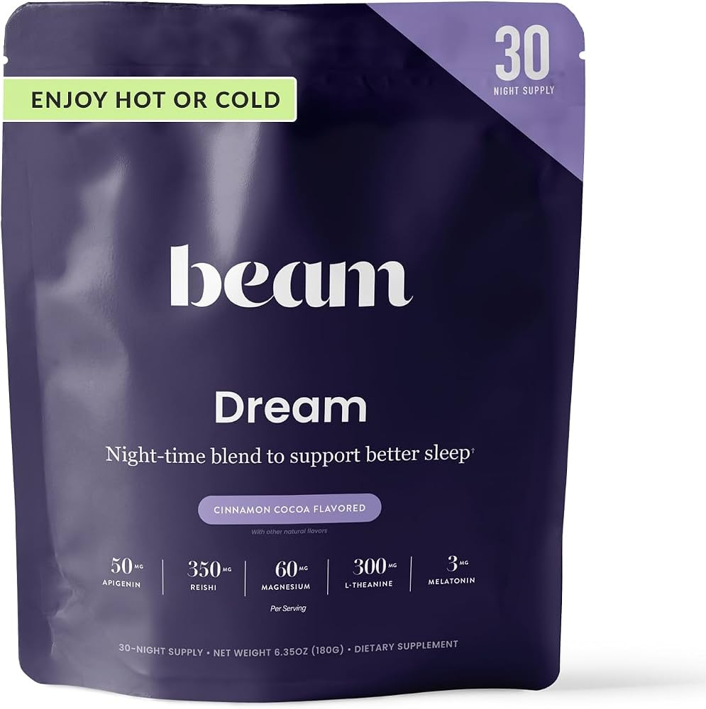 BEAM Dream Sleep Powder \u2013 Magnesium Sleep Aid for Adults with Melatonin, L-Theanine, Reishi ... | Amazon (US)