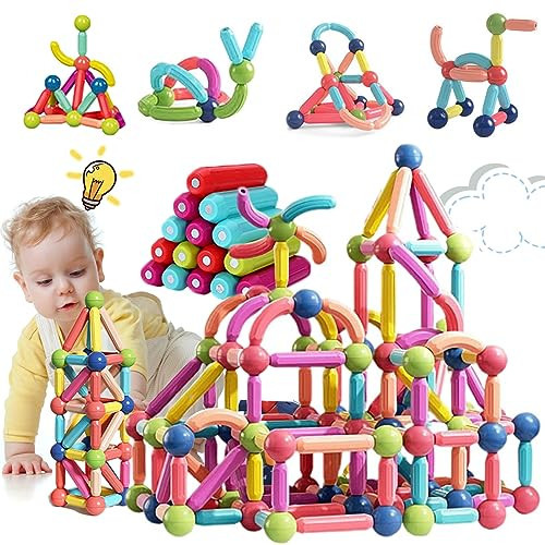 yiyisibao Magnet Toys for Ages 2-4, Magnetic Blocks STEM Learning Educational Toddler Toys 2-3, 40 PCS Montessori Toys for 2 Year Old Boy Girl Gifts Toys for 3 Year Old Boys & Girls | Amazon (US)