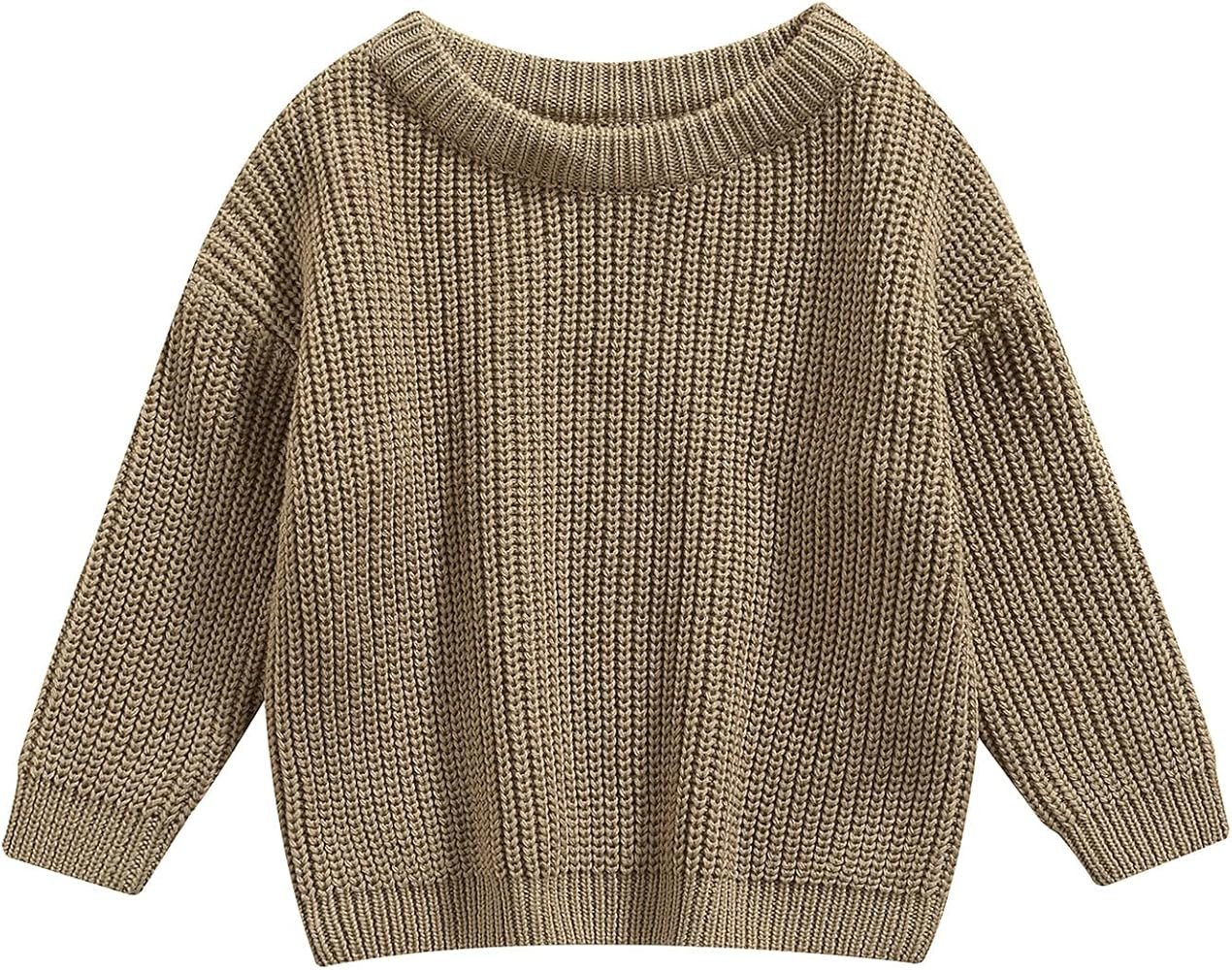 YOKJZJD Infant Toddler Baby Girl Boy Knit Sweater Warm Sweatshirt Long Sleeve Shirt Tops Knitted ... | Amazon (US)