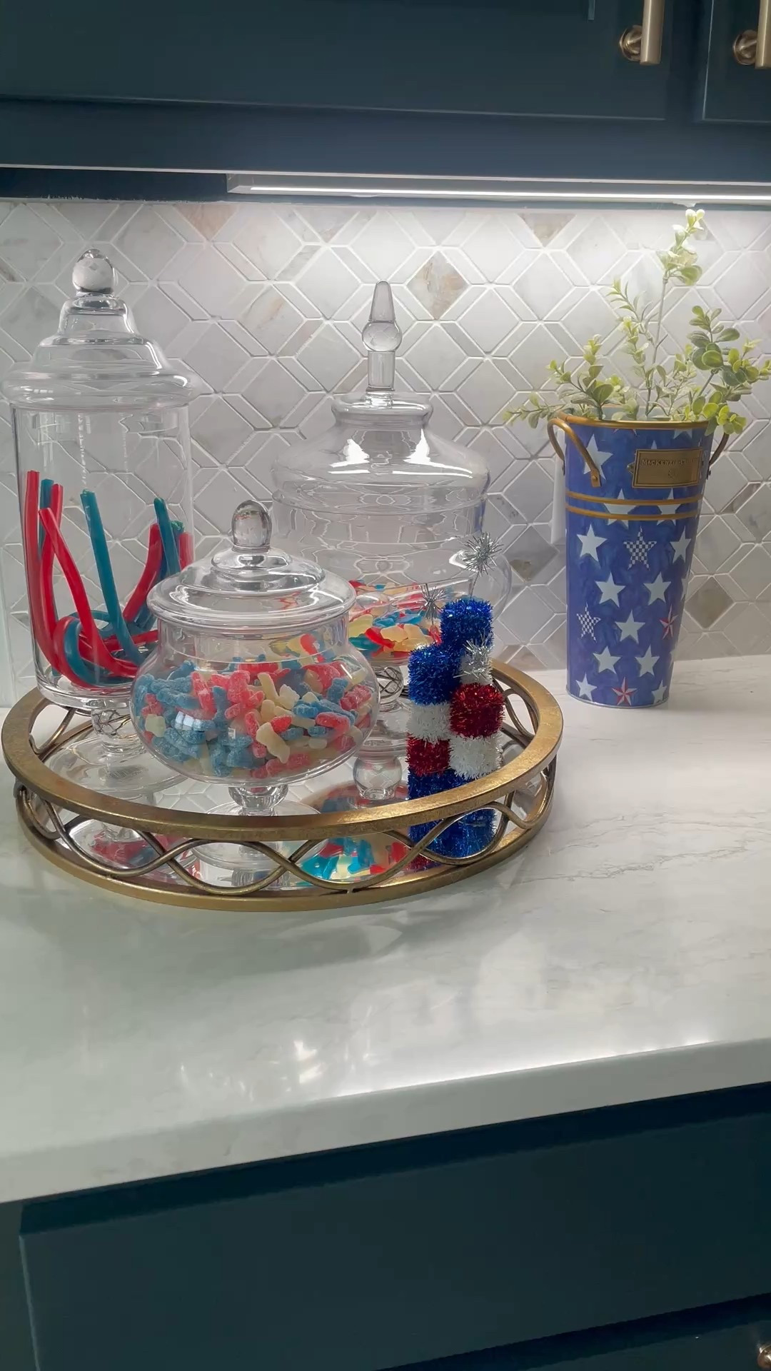 Fourth of July candy , glass decorations 

#LTKSummerEdit #LTKHome