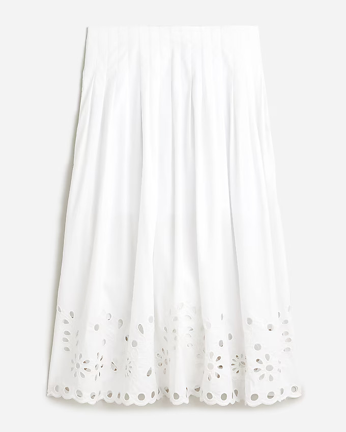 Eyelet-hem midi skirt | J. Crew US