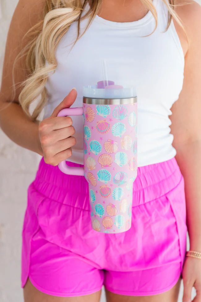 Sippin' Pretty In Mermaid Magic 40 oz Drink Tumbler With Lid And Straw DOORBUSTER | Pink Lily