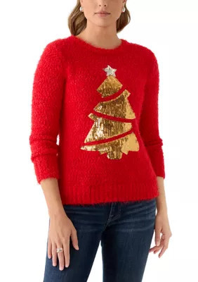 Joyland Women's Foil Christmas Tree Sweater, Small | Belk