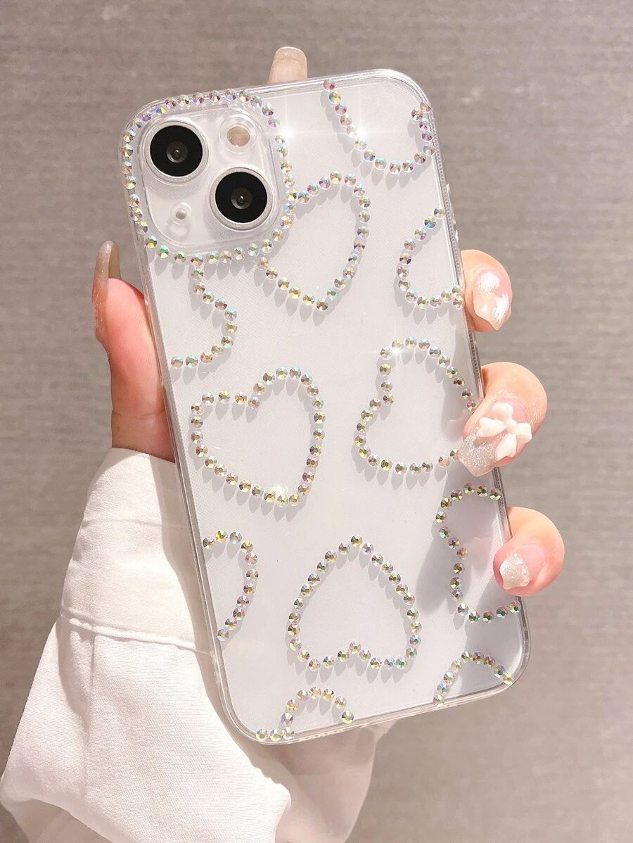 SHEIN X Otwarte Drzwi Rhinestone Heart Decor Phone Case SKU: se2209137125245108(500+ Reviews)$3.0... | SHEIN