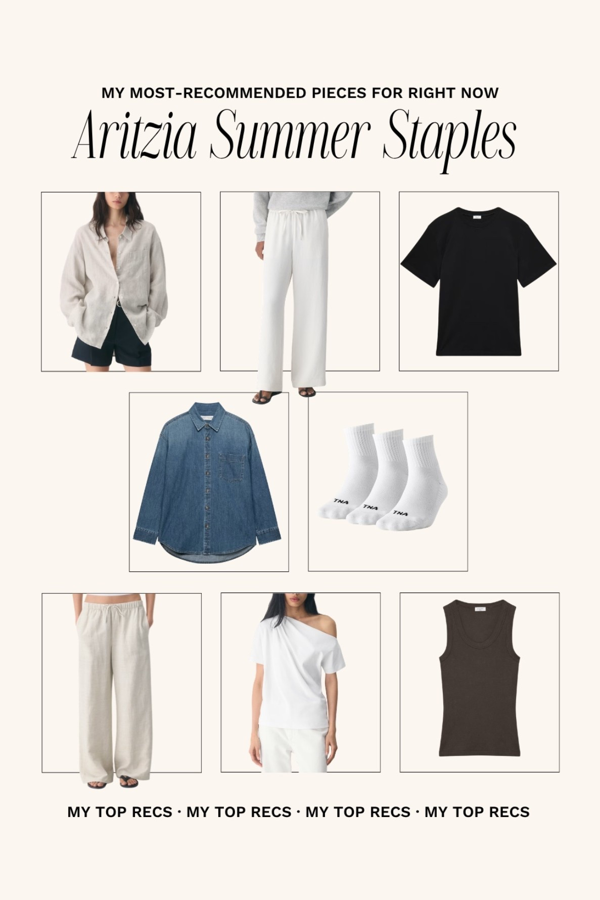 Most-loved Aritzia summer finds from the Aritzia Clientele Sale! Everything is 20-50% off. 

For pre-pregnancy sizing, I do a M in everything *except* for the busy tank, which I take a L (recommend sizing up 1!) Denim shirt shade is 5yrs Kiss n Tell

#LTKSeasonal #LTKSaleAlert