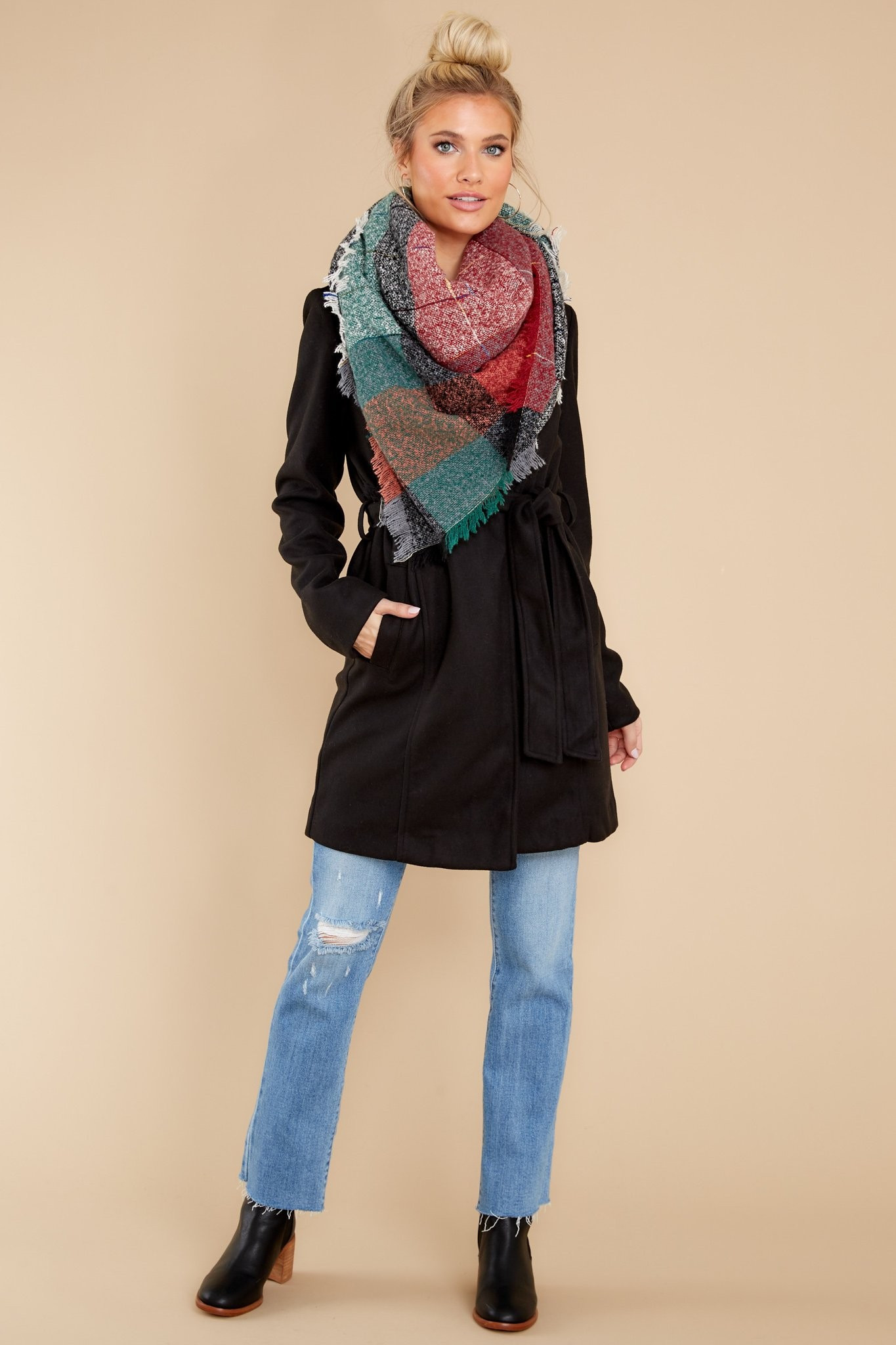 Let Me Be Your Secret Black Coat | Red Dress 