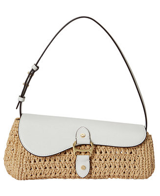Lauren Ralph Lauren Tsha Small Straw East-West Shoulder Bag - Macy's | Macy's