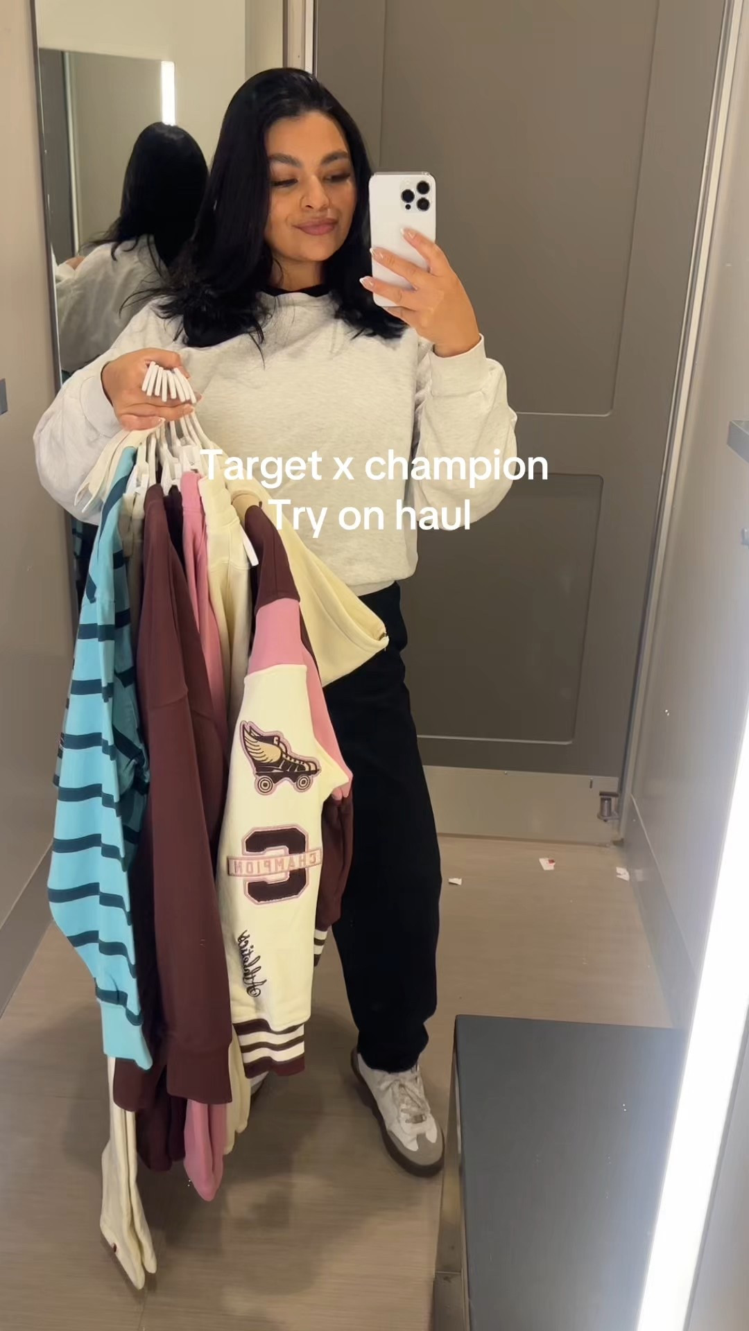 This champion collab with target is 🤌🏼 so many comfortable options my fav has to be those last barrel high waisted sweatpants and the collar stripe top 😮‍💨 wearing size medium  5’3 girly 

#LTKActive #LTKMidsize #LTKStyleTip