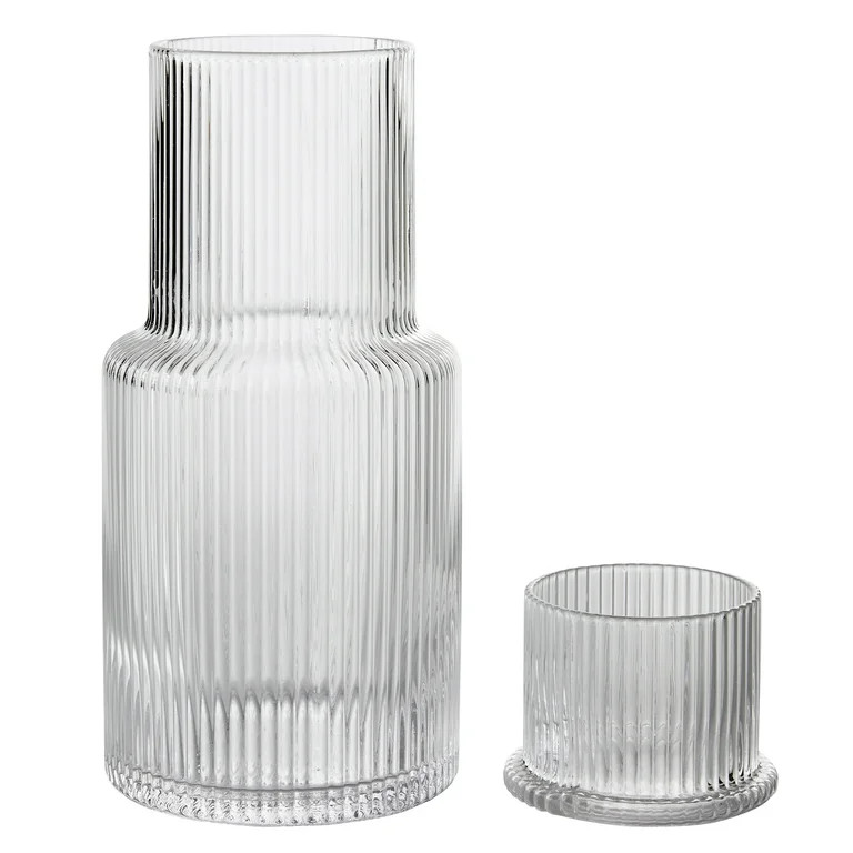 Better Homes & Gardens Glass 30 oz Ribbed Carafe, Clear | Walmart (US)