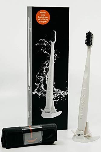 TOKII: Worlds only Patented Toothbrush with Soft Bamboo Charcoal Bristles and Sliding Tongue Scra... | Amazon (US)