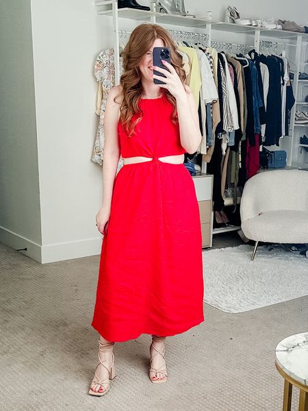 Possible Fourth of July dress from amazon wearing size medium. 

Fourth of July outfit. Summer dress. Red dress. 

#LTKStyleTip #LTKMidsize #LTKFindsUnder50