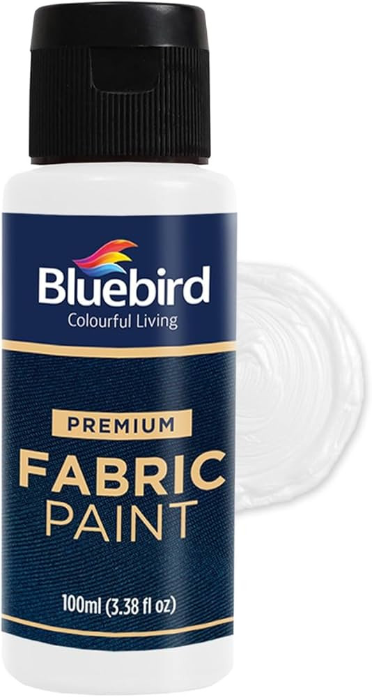 BLUEBIRD Fabric Paint, White, 3.4 Fl Oz – Permanent Fabric Paint for Clothes, Costumes, DIY Cra... | Amazon (US)