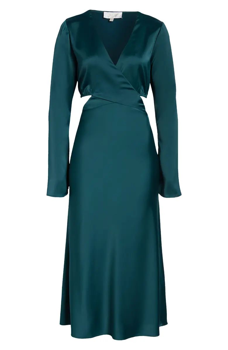 WAYF The Bridget Cutout Long Sleeve Cocktail Midi Dress | Nordstrom | Nordstrom